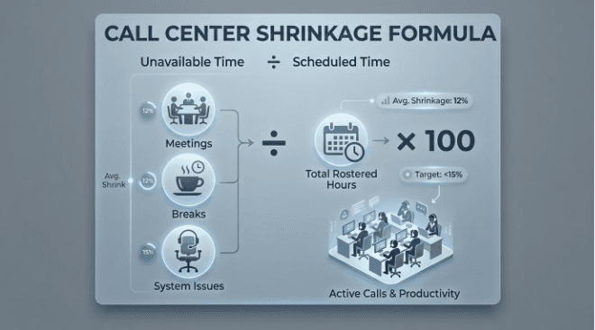 Call Center Shrinkage: Definition, Formula, Benchmarks and How to Reduce It