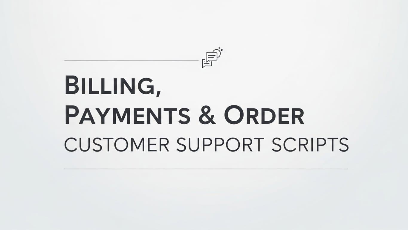 Billing, Payments & Order Support Scripts